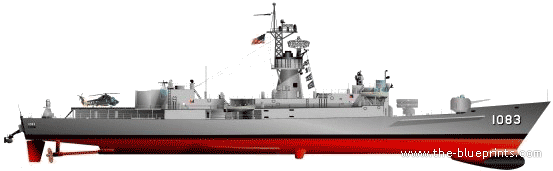 Корабль USS FF-1083 Cook [Frigate] - чертежи, габариты, рисунки